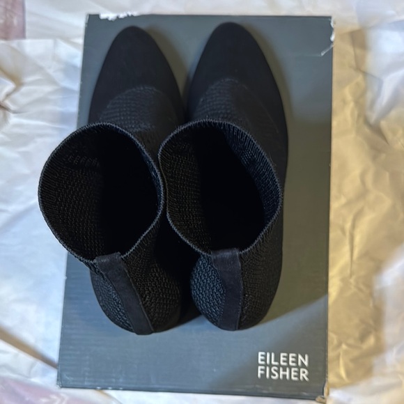 Black Knit Ankle Boots - Picture 3 of 9